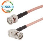 BNC Male Right Angle to BNC Male Straight for RG142 Cable of Length 1M