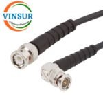 BNC Male Right Angle to BNC Male Straight for RG58 Cable of Length 1M