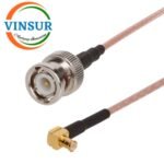 BNC Male Straight to MCX Male Right Angle for RG316 Cable of Length 1M