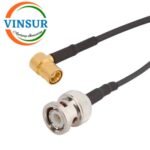 BNC Male Straight to SMB Male Right Angle for RG174 Cable of Length 6" Inch