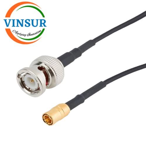 BNC Male Straight to SMB Male Straight for RG-174 Cable Assembly Length of 6inch BNC Male Straight to SMB Male Straight for RG174 Cable of Length 6" Inch - Image 1