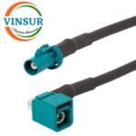 Fakra SMB Male Strsight to Fakra SMB Female Right Aangle for RG58 Cable of Length 12" Inch