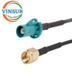 Fakra SMB Male to SMA Male Straight for RG58 Cable of Length 6" Inch