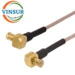 MCX Male Right Angle to MCX Male Right Angle for RG178 Cable of Length 12" Inch