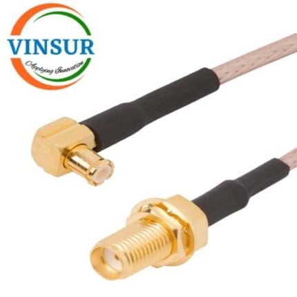 MCX Male Right Angle to SMA Female Straight Bulk head for RG316 Cable of Length 12" Inch
