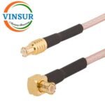 MCX Male Straight to MCX Male Right Angle for RG178 Cable of Length 12" Inch