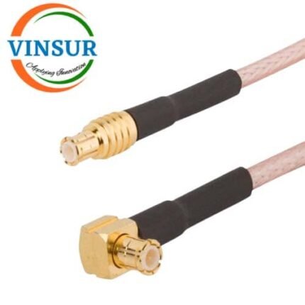 MCX Male Straight to MCX Male Right Angle for RG178 Cable of Length 12" Inch