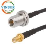 N Female Straight  Bulkhead to SMA Female Straight Bulkhead for RG-58 Cable of Length 1M