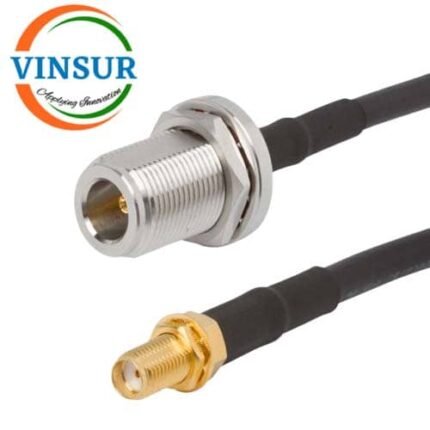 N Female Straight  Bulkhead to SMA Female Straight Bulkhead for RG-58 Cable of Length 1M