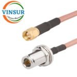 N Female Straight Bulkhead to SMA Male Straight for RG-142 Cable of Length 1M