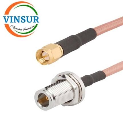 N Female Straight Bulkhead to SMA Male Straight for RG-142 Cable of Length 1M
