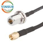 N Female Straight Bulkhead to SMA Male Straight for RG-58 Cable of Length 1M