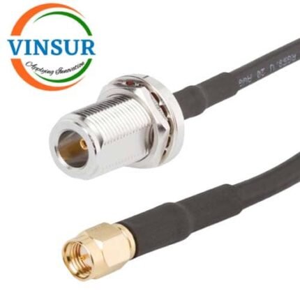 N Female Straight Bulkhead to SMA Male Straight for RG-58 Cable of Length 1M