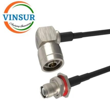 N Male Right Angle to RP TNC Female Straight Bulkhead for LMR-240 Cable of Length 1M
