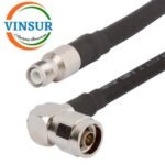 N Male Right Angle to RP TNC Female Straight for LMR400 Cable of Length 1M