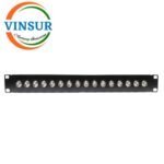 19" Rack mountable patch Panel loaded with 16 BNC Female Adaptors