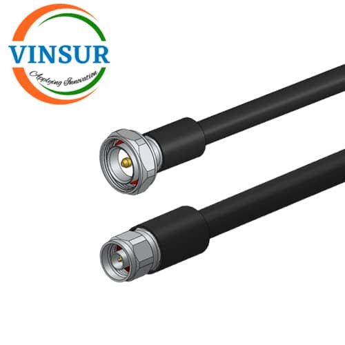 RF CABLE ASSEMBLY - 50 OHMS , DIN MALE, STRAIGHT TO N MALE, STRAIGHT FOR 1-2 INCH SUPER FLEX CABLE ASSEMBLY 2M DIN(7/16) Male Straight to N Male Straight for 1/2" Super Flex Cable of Length 5M - Image 1