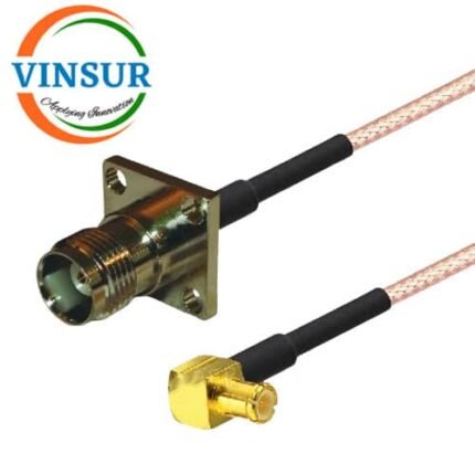 MCX Male Right Angle to TNC Female Straight 4H for RG178 Cable of Length 100mm