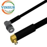 MCX Male Right Angle to TNC Male Right Angle for RG142 Cable of Length 0.5M