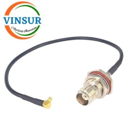 MMCX Male Right Angle to TNC Female Straight Bulk Head for Rg174 Cable of Length 10cm