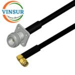 N Female Straight  4H to SMA Male Right Angle for VSW240-FR Cable of Length 0.4M
