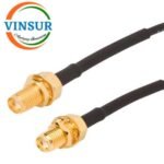SMA Female Staright Bulkhead to SMA Female Staright Bulkhead RG174 Cable of Length 6" Inch