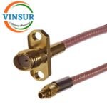SMA Female Straight 2 Hole Flange to MMCX Male Straight for RG316 Cable of Length 75mm - Image 2