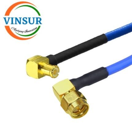 MCX Male Right Angle to SMA Male Right Angle for RG405 Cable of Length 110mm
