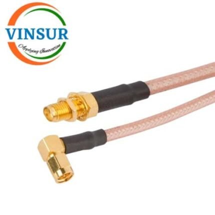 SMA Male Right Angle to SMA Female Staright Bulkhead RG142 Cable of length 6" Inch