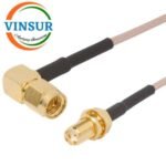 SMA Male Right Angle to SMA Female Staright Bulkhead RG316 Cable of length 6" Inch