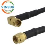 SMA Male Straight to SMA Male Right Angle for LMR240 Cable of Length 6" Inch