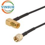 SMA Male Right Angle to SMA Male Staright RG-174 Cable of length 6" Inch