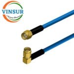 SMA Male Straight to SMA Male Right Angle for RG402 T-flex Cable of Length 38" Inch