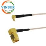 SMA Male Right Angle to MMCX Male Right Angle for RG316 Cable of Length 10" Inch