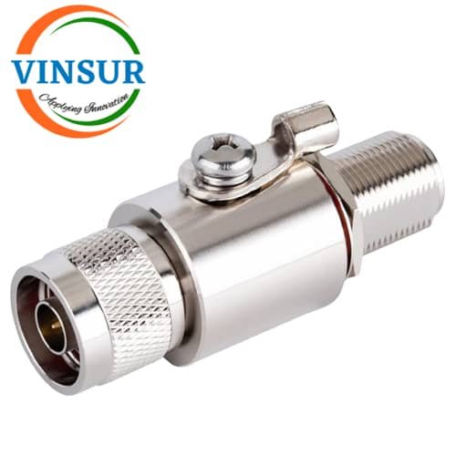 VSW-N-MF-SGA-ADP -- 50 OHMS N MALE TO N FEMALE BULKHEAD SURGE ARRESTER RF Coaxial Surge Arrester(N Male to Female Bulk head) - Image 1