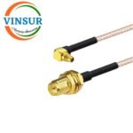 RP SMA Female Straight Bulk head to MMCX Male Right Angle for Rg316 Cable of Length 7" Inch