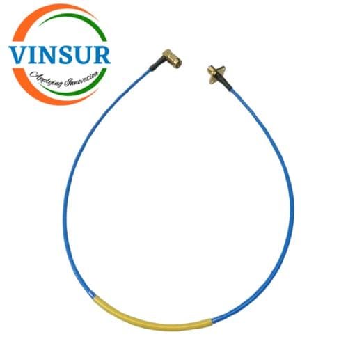 VSW-SMAM-RA-SMAF-4H-220-405 - SMA Male Right Angle to SMA Female Straight 4h For RG405 Cable of Length 220mm SMA Male Right Angle to SMA Female Straight 4h For RG405 Cable of Length 450MM - Image 1