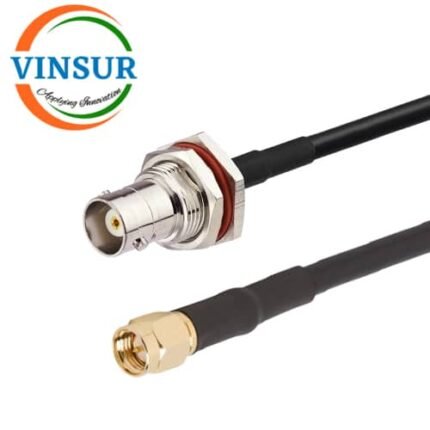BNC Female Straight Bulk head to SMA Male Straight for RG58 Cable of Length 12" Inch