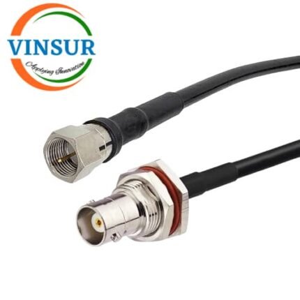 BNC Female Straight Bulkhead to F-type Male Straight for LMR200 Cable of Length 1M