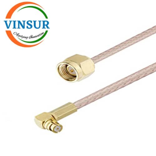 VSW250122-CA -- SMA Male Staright to SMP Female Right Angle for RG-316 Cable Assembly length of 6inch SMA Male Staright to SMP Female Right Angle for RG-316 Cable Assembly length of 6" Inch - Image 1