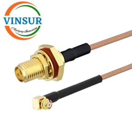 SMA Female Staright Bulkhead to SMP Female Right Angle for RG178 Cable of length 6" Inch