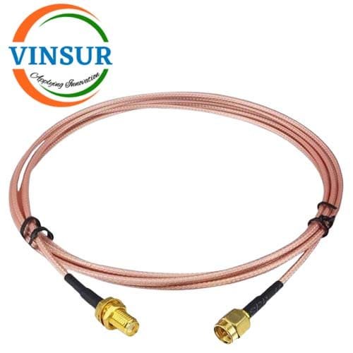 VSW260007-CA - SMA Male Straight to SMA Female Straight Bulkhead for RG316 Cable of Length 1M SMA Male Straight to SMA Female Straight Bulkhead for RG316 Cable of Length 1M - Image 1