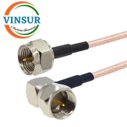 F-type Male Straight to  F-type Male Right Angle for RG179 Cable of Length 1M