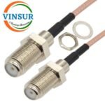 F-type Female Straight Bulkhead to F-type Female Straight Bulkhead for RG179 Cable of Length 1M