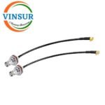 MMCX Male Right Angle to BNC Female Bulk head for LMR100 Cable of Length 80cm