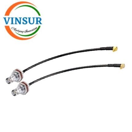 MMCX Male Right Angle to BNC Female Bulk head for LMR100 Cable of Length 80cm