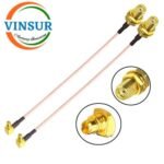 SMA Female Straight Bulk head to MMCX Male Right Angle for RG316 Double Shield Cable of Length 210mm