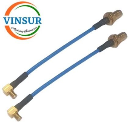 MCX Male Right Angle to SMA Female Straight for RG405 Cable of Length 80mm