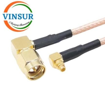 MMCX Male Right Angle to SMA Male Right Angle for RG316  Double-Shielded Cable of Length 270mm