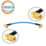 SMA Male Right Angle to SMA Male Right Angle for RG405 Cable of Length 150mm